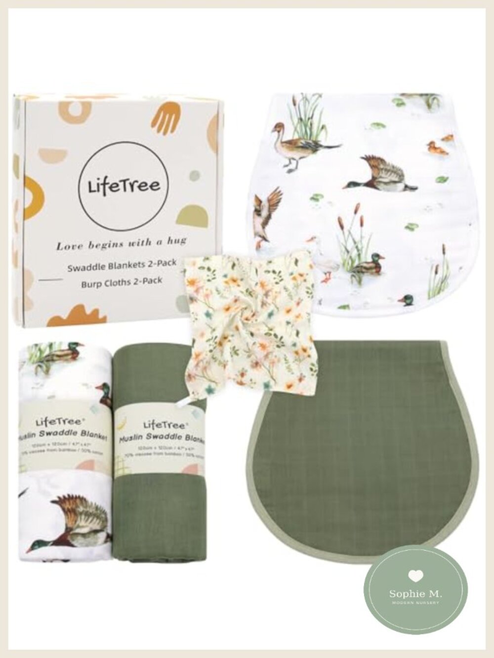 Muslin Swaddle Blankets Burp Cloths 2 Pack Viscose Bamboo Cotton 47x47